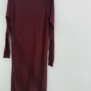 Elegant Burgundy Knit Dress